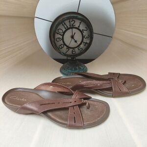 Clarks Thunder Perf Walking Woman Sandals ‎ Brown Size 10